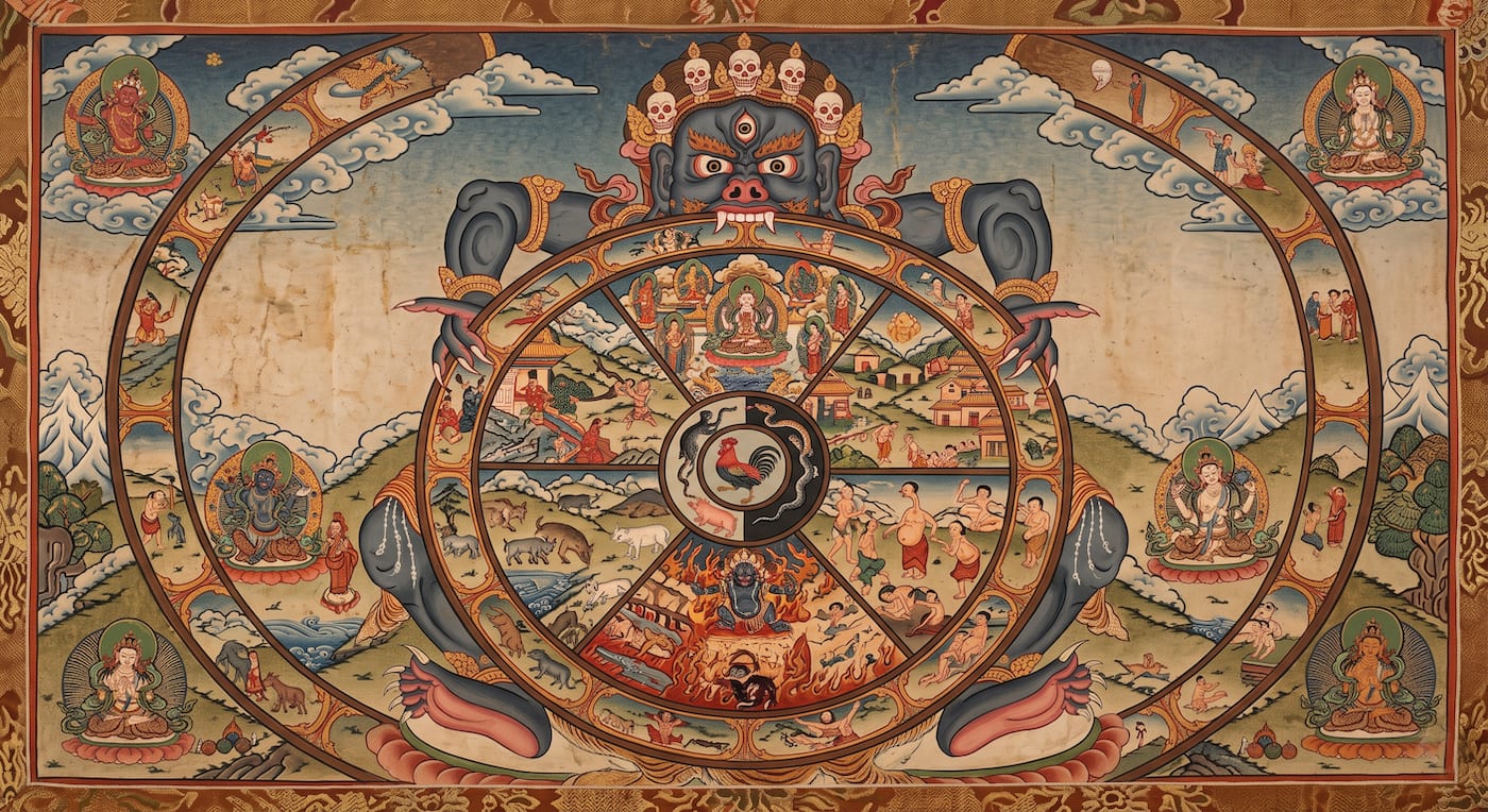 Bhavacsakra - A tibeti Létkerék ábrázolása